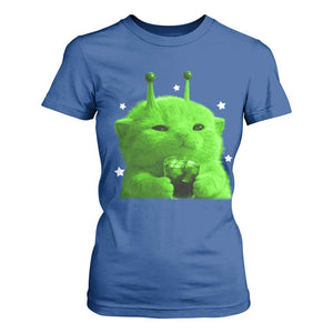 Funny Alien Cat Meme T Shirt For Women Funny Kitten 90s Retro Vintage Graphic Weird Cats Y2k TS10 Royal Blue Print Your Wear