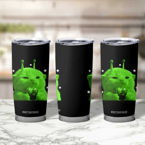 Funny Alien Cat Meme Tumbler Cup Funny Kitten 90s Retro Vintage Graphic Weird Cats Y2k TS10 Print Your Wear