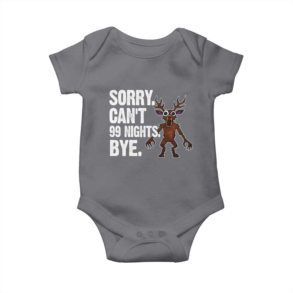 Sorry Cant 99 Nights Bye In The Forest Baby Onesie Funny Gamer Gift TS10 Charcoal Print Your Wear