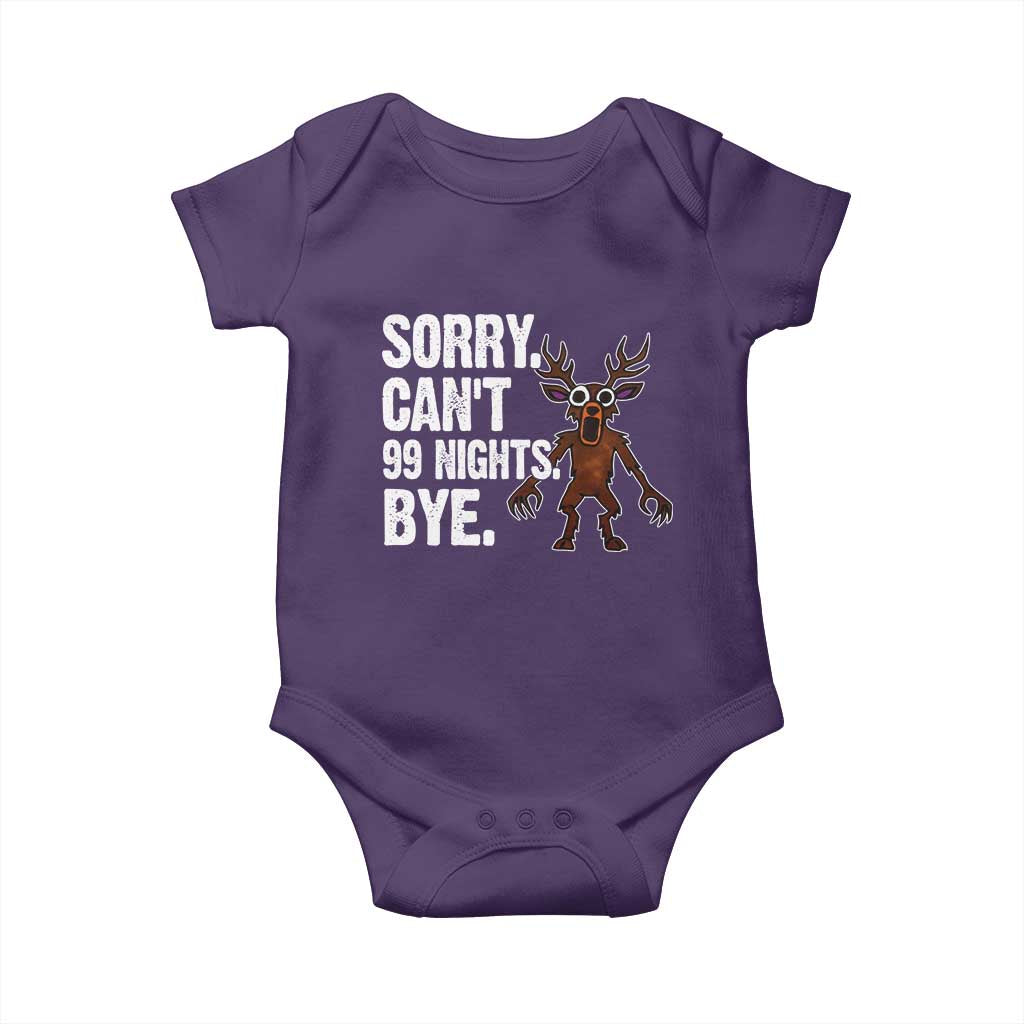 Sorry Cant 99 Nights Bye In The Forest Baby Onesie Funny Gamer Gift TS10 Purple Print Your Wear