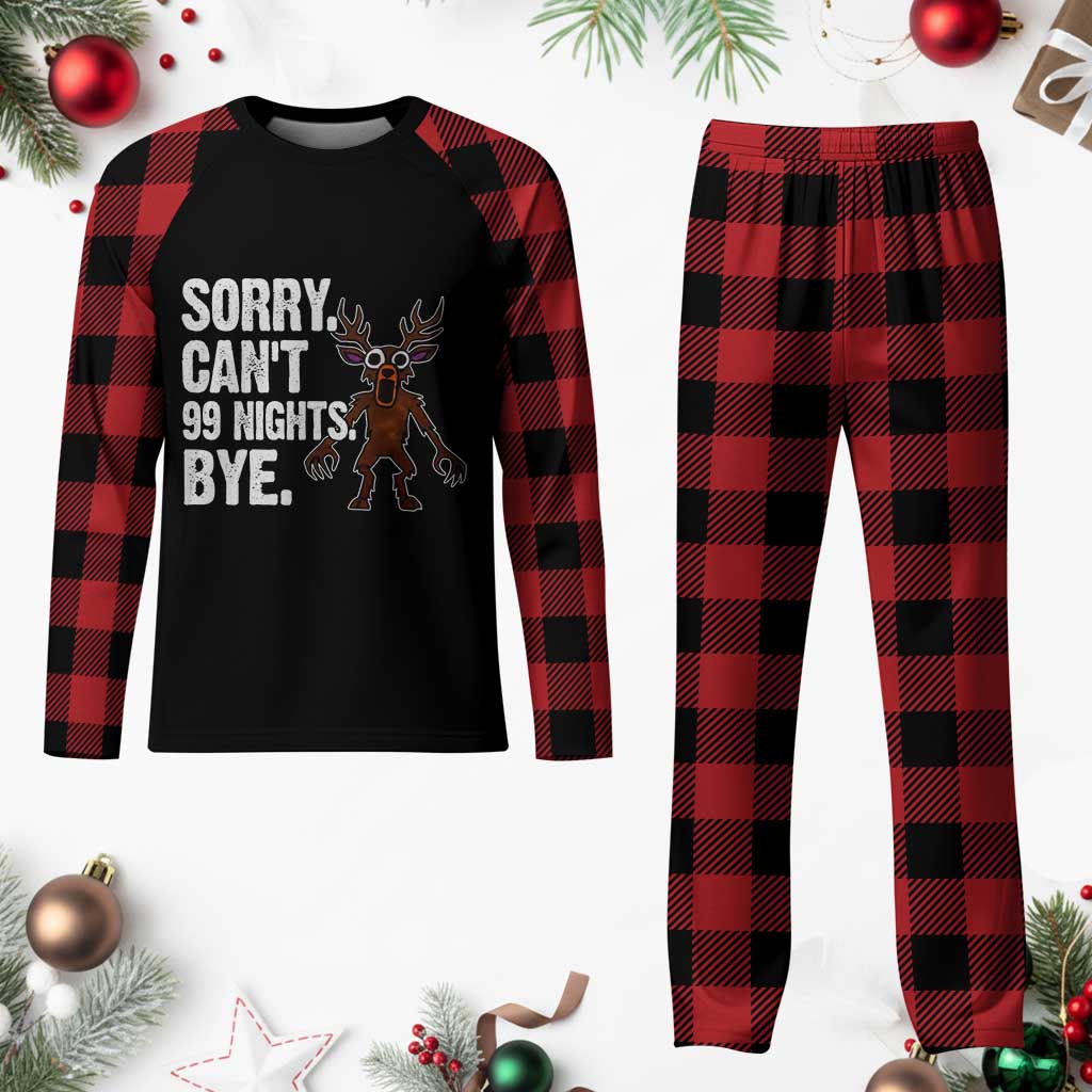 Sorry Cant 99 Nights Bye In The Forest Plaid Pajama Set Funny Gamer Gift TS10 Buffalo Plaid Print Your Wear