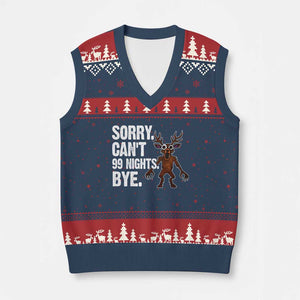 Sorry Cant 99 Nights Bye In The Forest V-Neck Knit Sweater Vest Funny Gamer Gift TS10 Navy Red Print Your Wear