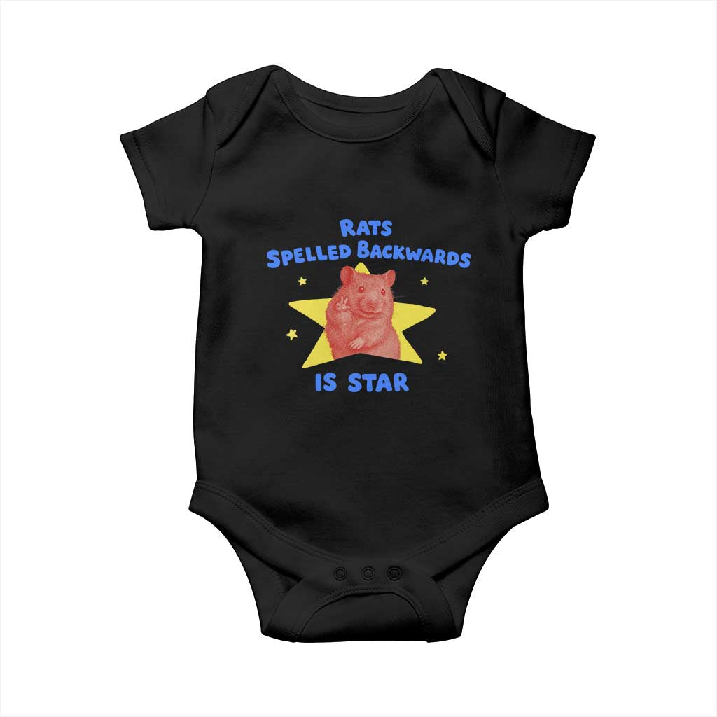 Rats Spelled Backwards Is Star Baby Onesie Sarcastic Rat Meme TS10 Black Print Your Wear