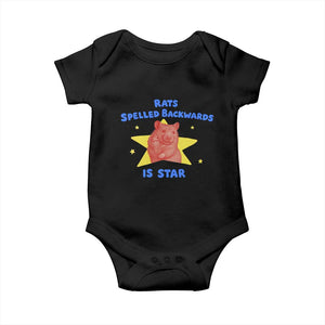 Rats Spelled Backwards Is Star Baby Onesie Sarcastic Rat Meme TS10 Black Print Your Wear