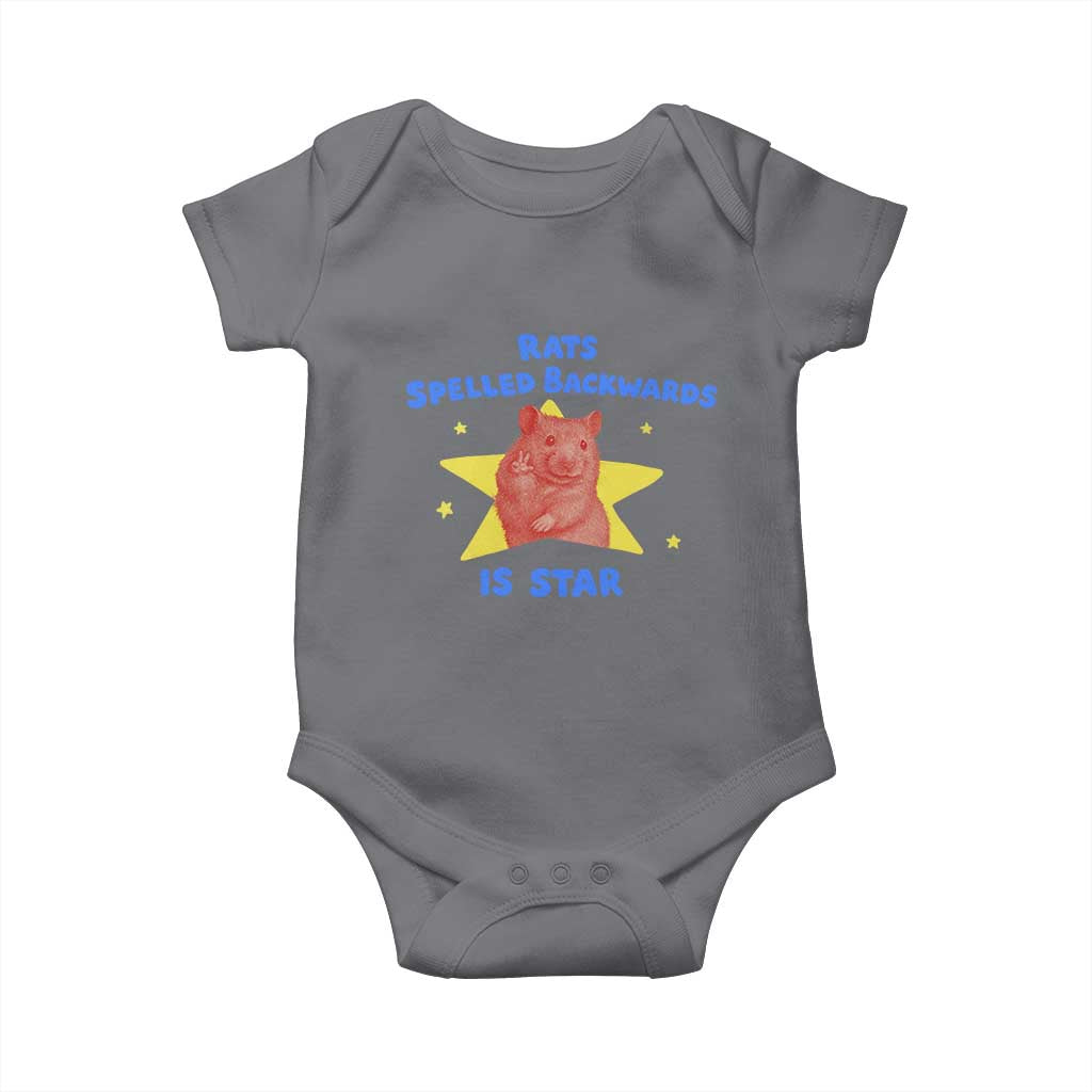 Rats Spelled Backwards Is Star Baby Onesie Sarcastic Rat Meme TS10 Charcoal Print Your Wear