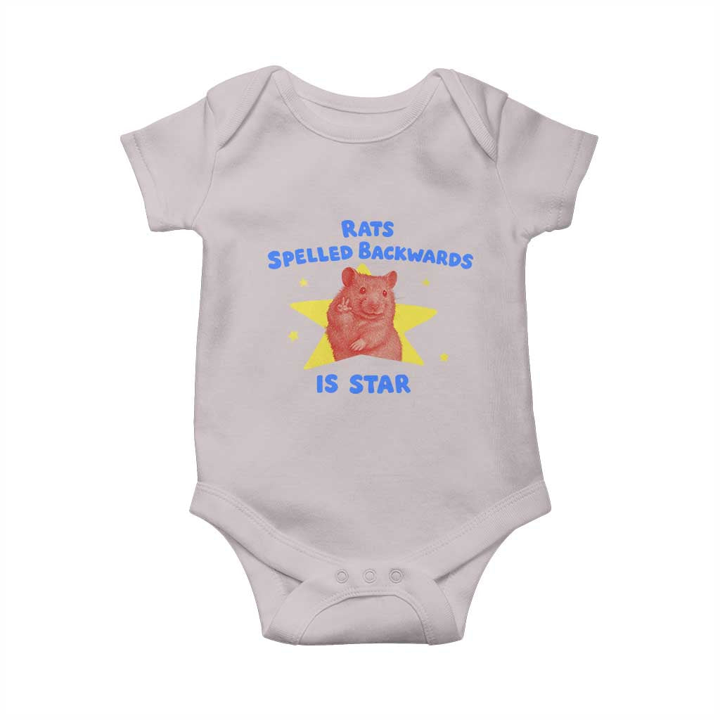 Rats Spelled Backwards Is Star Baby Onesie Sarcastic Rat Meme TS10 Ice Gray Print Your Wear