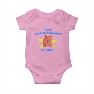 Rats Spelled Backwards Is Star Baby Onesie Sarcastic Rat Meme TS10 Light Pink Print Your Wear