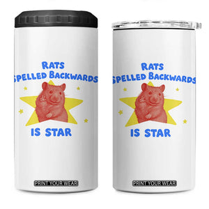 Rats Spelled Backwards Is Star 4 in 1 Can Cooler Tumbler Sarcastic Rat Meme TS10 One Size: 16 oz White Print Your Wear
