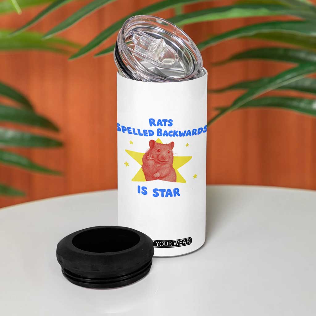 Rats Spelled Backwards Is Star 4 in 1 Can Cooler Tumbler Sarcastic Rat Meme TS10 Print Your Wear
