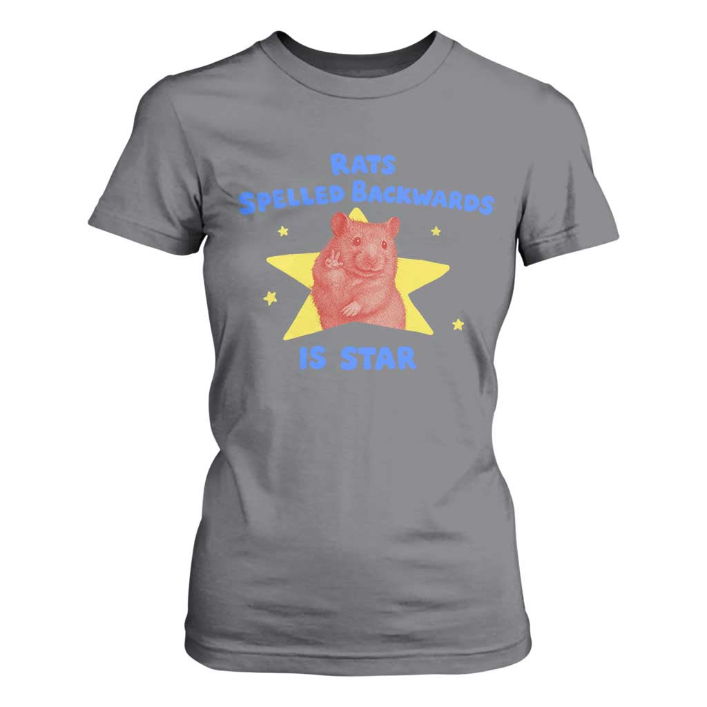 Rats Spelled Backwards Is Star T Shirt For Women Sarcastic Rat Meme TS10 Charcoal Print Your Wear