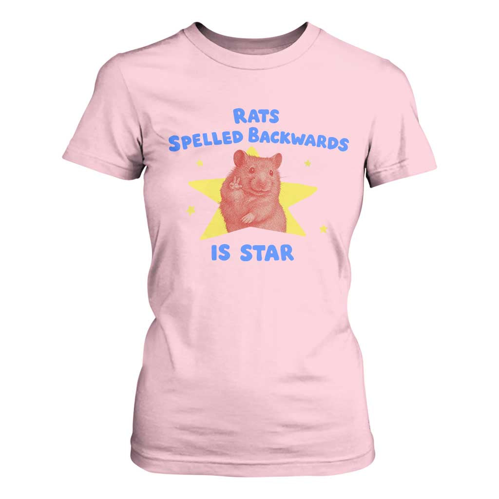 Rats Spelled Backwards Is Star T Shirt For Women Sarcastic Rat Meme TS10 Light Pink Print Your Wear