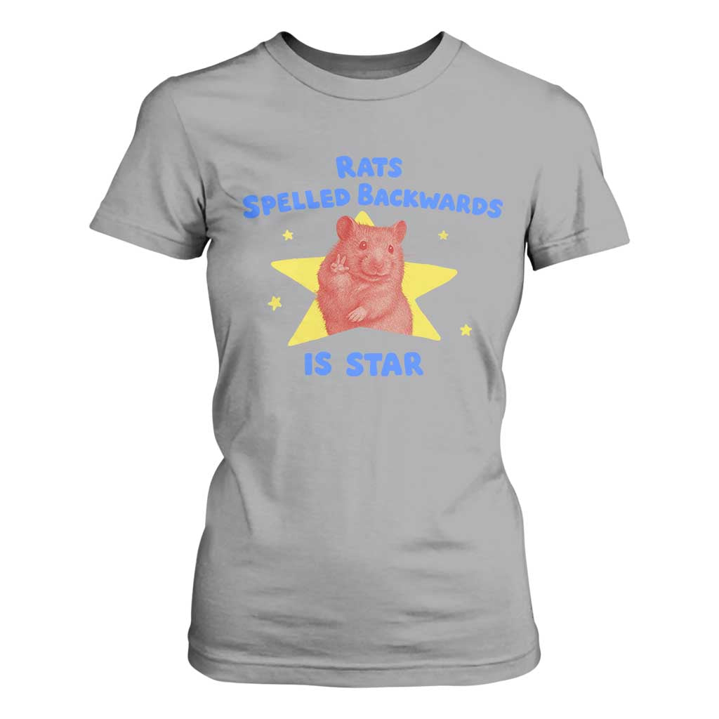 Rats Spelled Backwards Is Star T Shirt For Women Sarcastic Rat Meme TS10 Sport Gray Print Your Wear