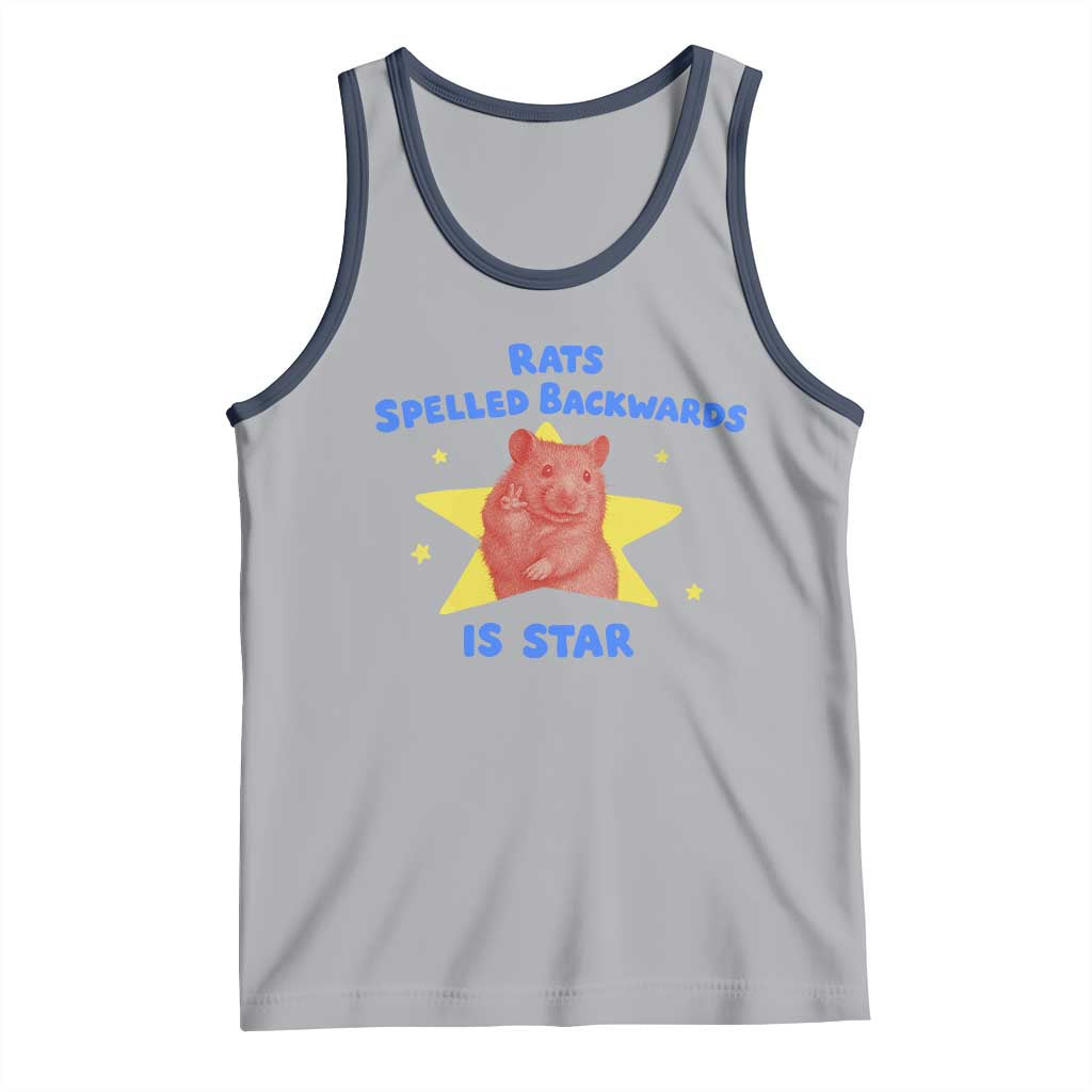 Rats Spelled Backwards Is Star Tank Top Sarcastic Rat Meme TS10 Athletic Heather Navy Print Your Wear