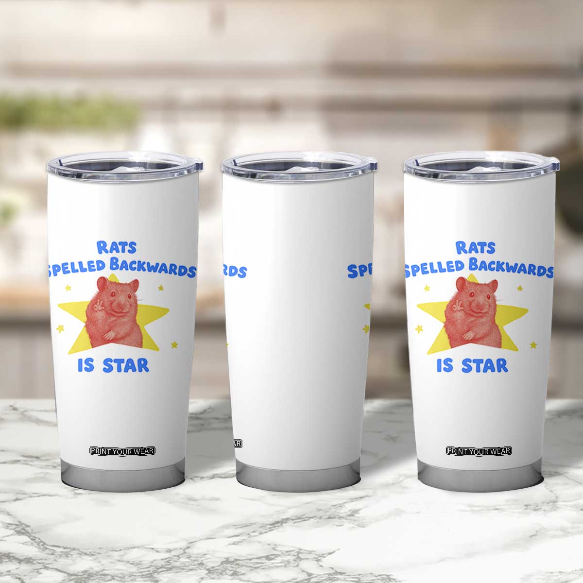 Rats Spelled Backwards Is Star Tumbler Cup Sarcastic Rat Meme TS10 Print Your Wear