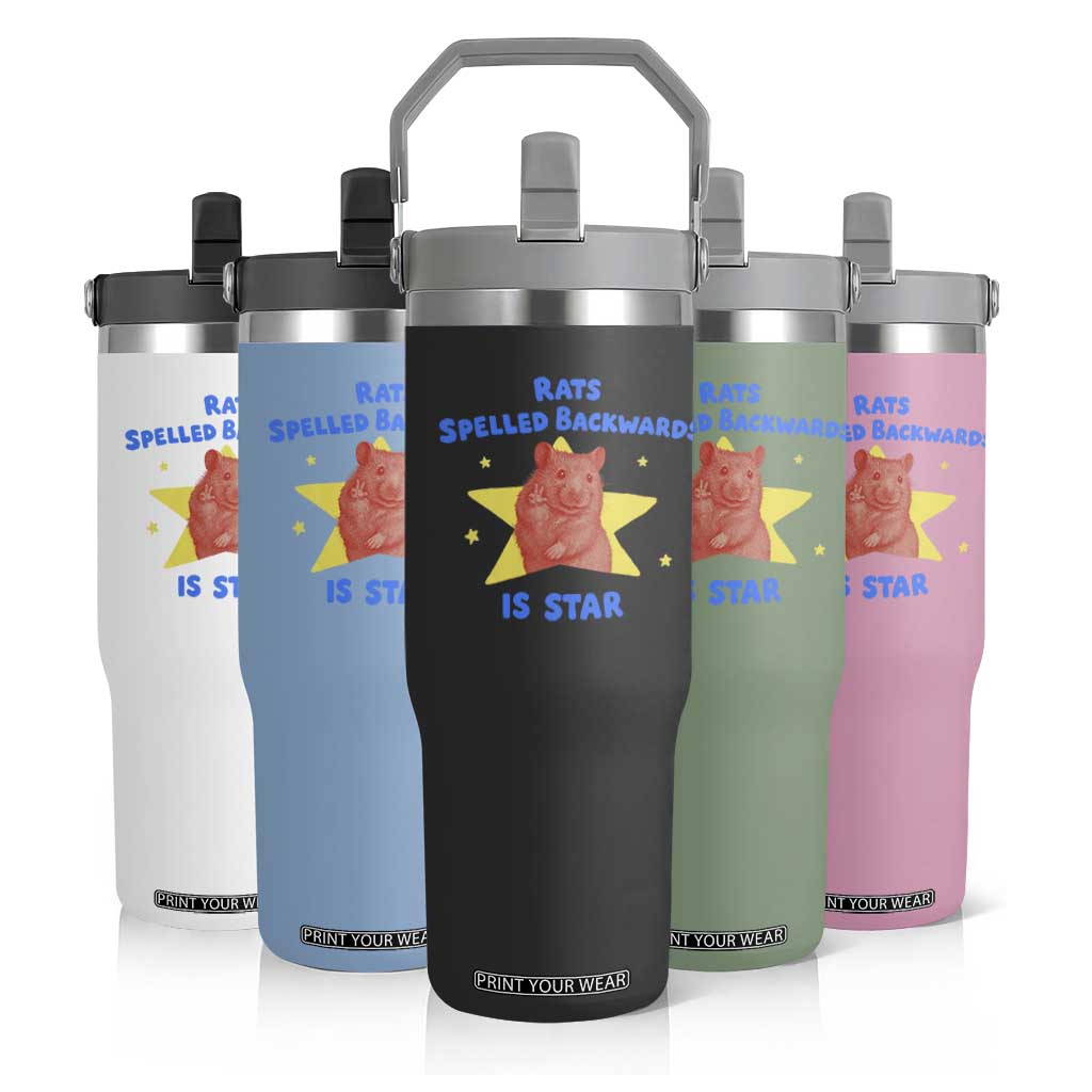 Rats Spelled Backwards Is Star Flip Straw Tumbler Sarcastic Rat Meme TS10 Print Your Wear