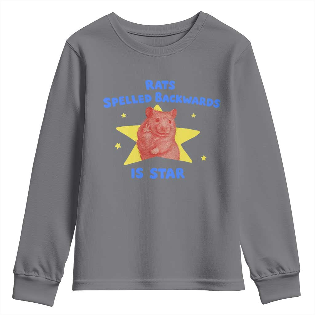 Rats Spelled Backwards Is Star Youth Sweatshirt Sarcastic Rat Meme TS10 Charcoal Print Your Wear