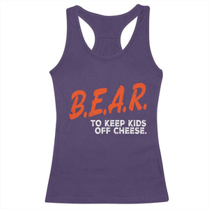 Bear to Keep Kids Off Cheese Racerback Tank Top TS10 Purple Print Your Wear