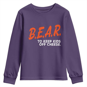 Bear to Keep Kids Off Cheese Youth Sweatshirt TS10 Purple Print Your Wear