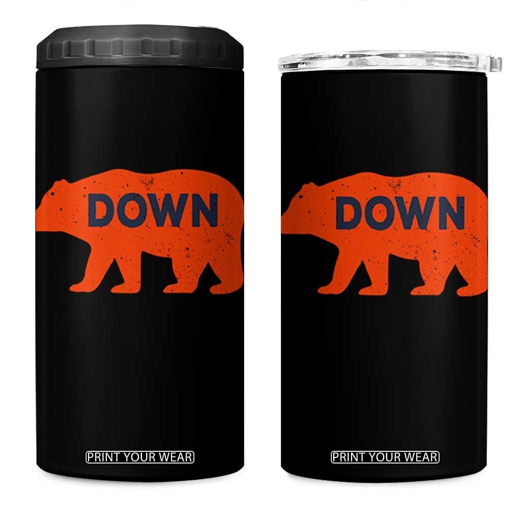CFB Game Day Apparel 4 in 1 Can Cooler Tumbler Down Vintage Trendy TS10 One Size: 16 oz Black Print Your Wear