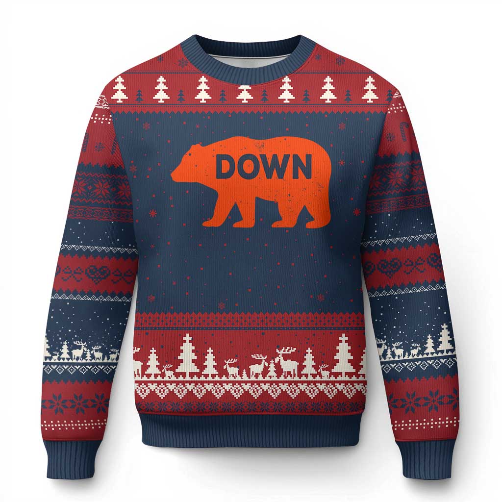 CFB Game Day Apparel Ugly Christmas Sweater Down Vintage Trendy TS10 Navy Red Print Your Wear