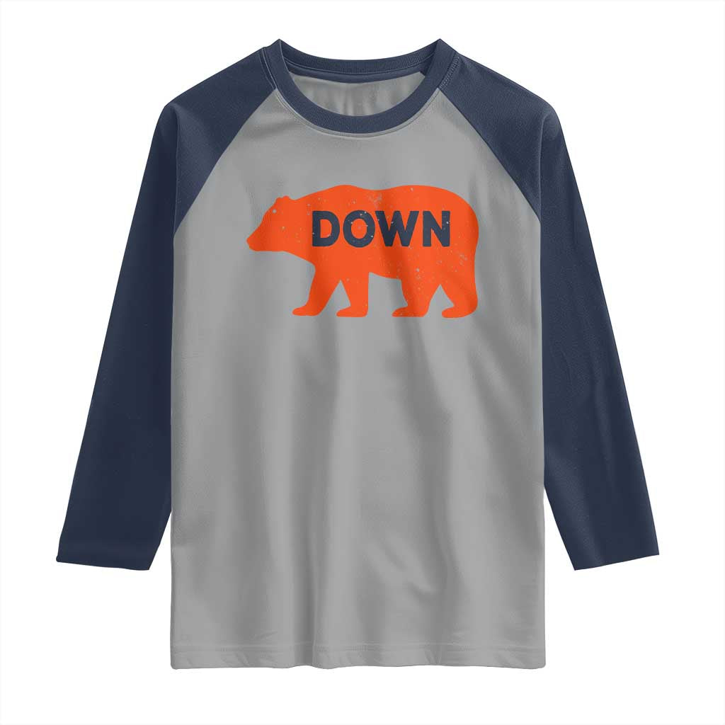 CFB Game Day Apparel Raglan Shirt Down Vintage Trendy TS10 Sport Gray Navy Print Your Wear