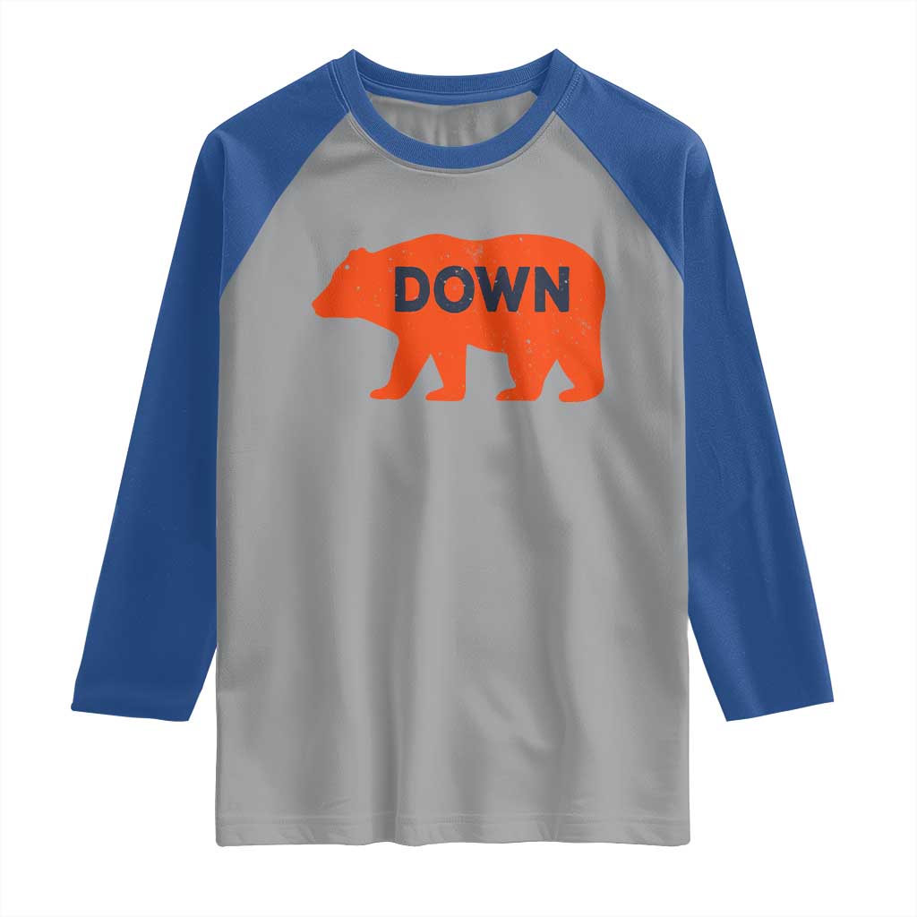 CFB Game Day Apparel Raglan Shirt Down Vintage Trendy TS10 Sport Gray Royal Print Your Wear