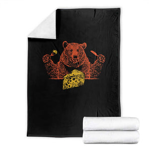 BF Throw Blanket Let's Eat Cheese Football Fans TS10 Black Print Your Wear