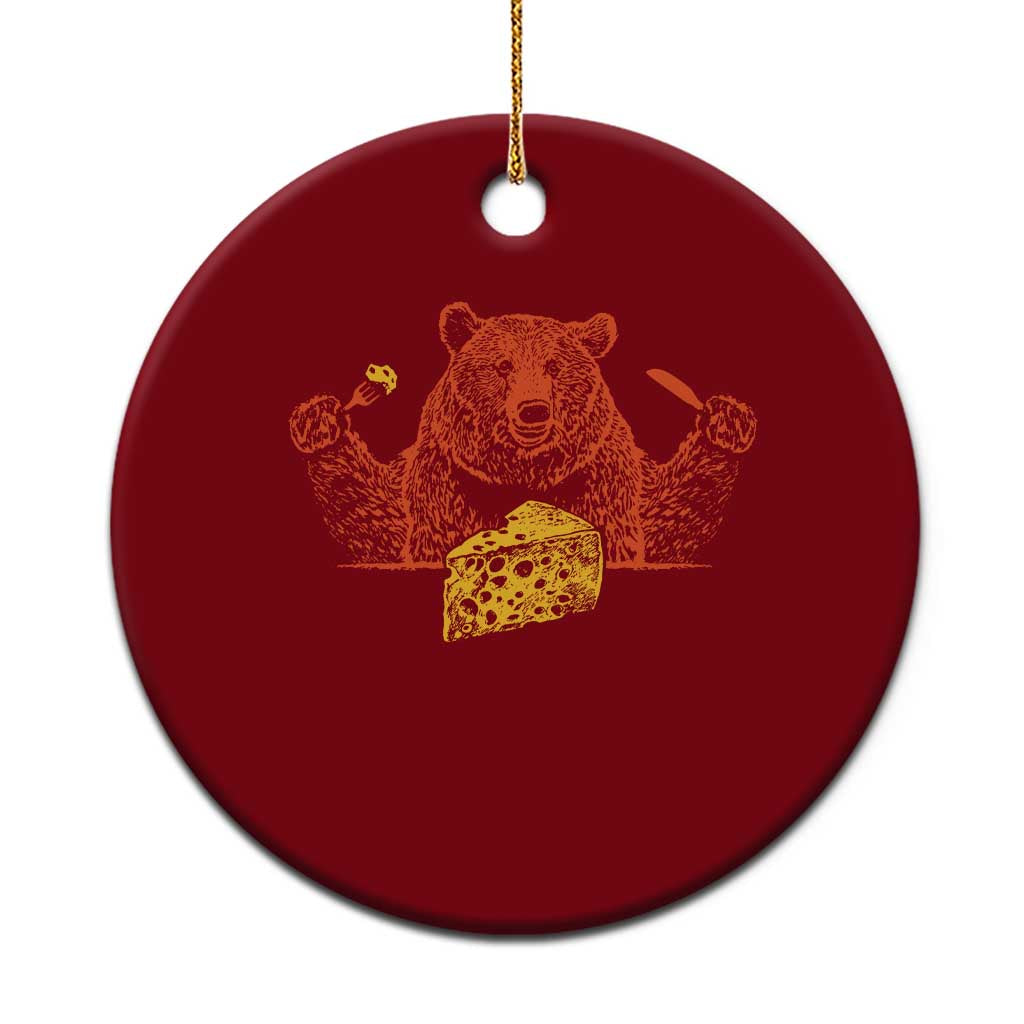 BF Ceramic Ornament Let's Eat Cheese Football Fans TS10 1pc Red Print Your Wear