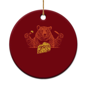 BF Ceramic Ornament Let's Eat Cheese Football Fans TS10 1pc Red Print Your Wear