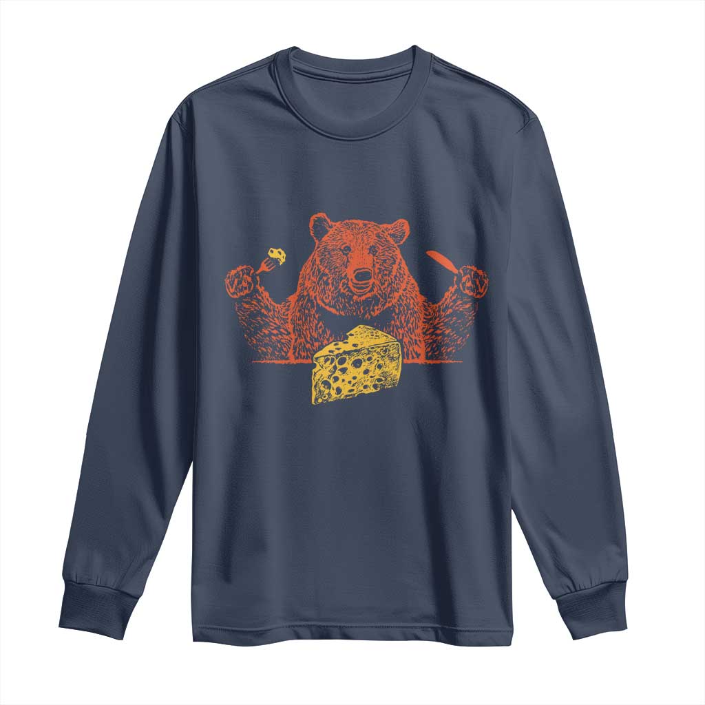 BF Long Sleeve Shirt Let's Eat Cheese Football Fans TS10 Navy Print Your Wear