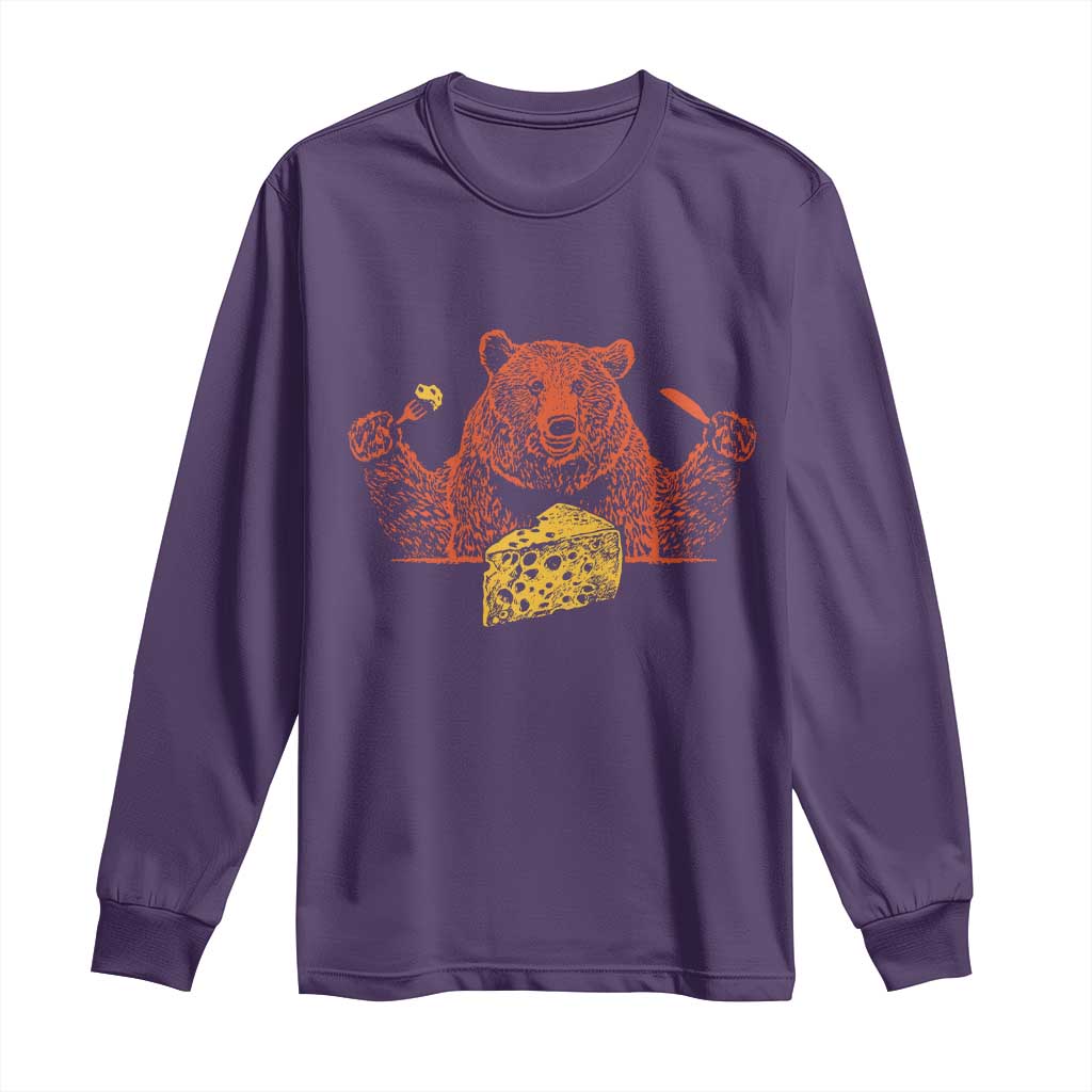 BF Long Sleeve Shirt Let's Eat Cheese Football Fans TS10 Purple Print Your Wear