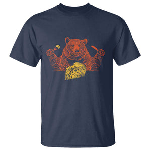 BF T Shirt Let's Eat Cheese Football Fans TS10 Navy Print Your Wear