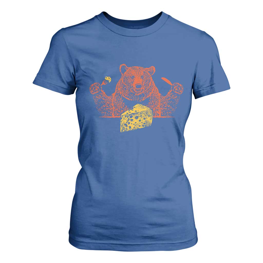 BF T Shirt For Women Let's Eat Cheese Football Fans TS10 Royal Blue Print Your Wear