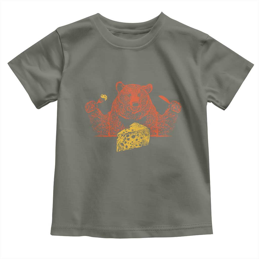 BF Toddler T Shirt - Lets Eat Cheese Football Fans Vintage Game Day Tee TS10 Military Green Print Your Wear