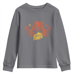 BF Youth Sweatshirt Let's Eat Cheese Football Fans TS10 Charcoal Print Your Wear