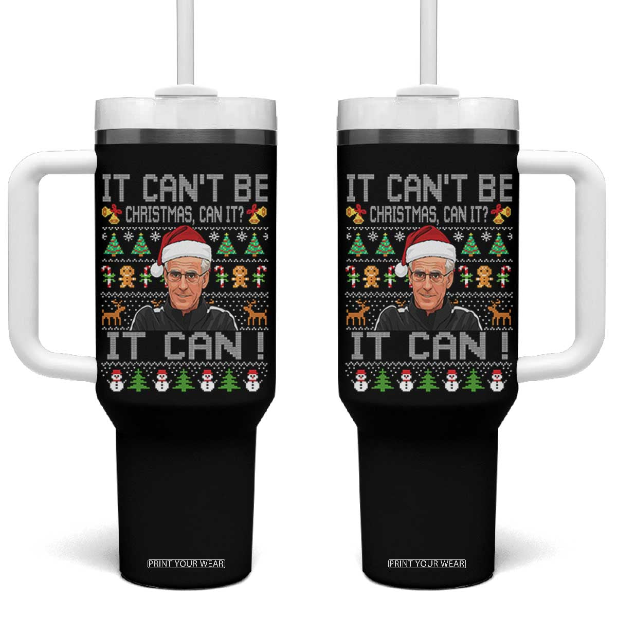 McCarthy It Cant Be Ugly Christmas Tumbler With Handle Retro Football Fan TS10 One Size: 40 oz Black Print Your Wear