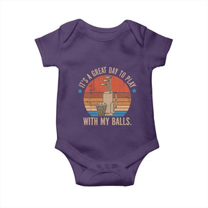 Funny Golf Baby Onesie Retro Its A Great Day To Play With My Balls TS10 Purple Print Your Wear