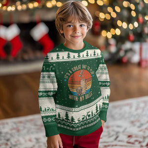 Funny Golf Ugly Christmas Sweater Retro Its A Great Day To Play With My Balls TS10 Forest Green Beige Print Your Wear