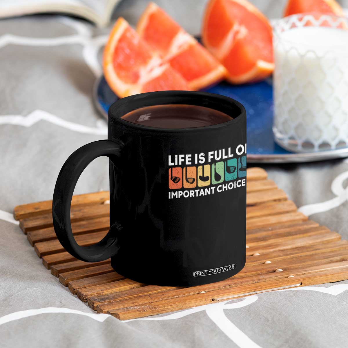 Life is Full of Important Choices Coffee Mug Funny Retro Golfing Clubs Golf Lover Gift TS10 Print Your Wear