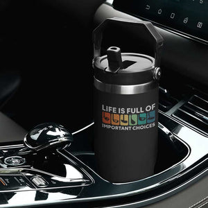 Life is Full of Important Choices Flip Straw Tumbler Funny Retro Golfing Clubs Golf Lover Gift TS10 Print Your Wear
