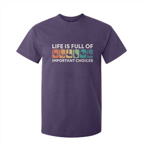 Life is Full of Important Choices T Shirt For Kid Funny Retro Golfing Clubs Golf Lover Gift TS10 Purple Print Your Wear