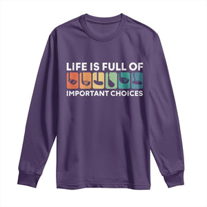 Life is Full of Important Choices Long Sleeve Shirt Funny Retro Golfing Clubs Golf Lover Gift TS10 Purple Print Your Wear