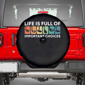 Life is Full of Important Choices Spare Tire Cover Funny Retro Golfing Clubs Golf Lover Gift TS10 Black Print Your Wear
