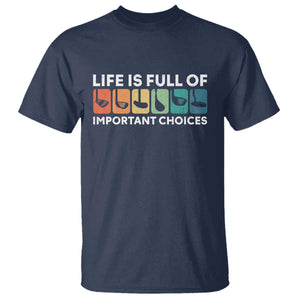 Life is Full of Important Choices T Shirt Funny Retro Golfing Clubs Golf Lover Gift TS10 Navy Print Your Wear