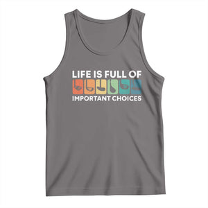Life is Full of Important Choices Tank Top Funny Retro Golfing Clubs Golf Lover Gift TS10 Deep Heather Print Your Wear
