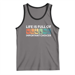 Life is Full of Important Choices Tank Top Funny Retro Golfing Clubs Golf Lover Gift TS10 Deep Heather Black Print Your Wear