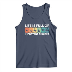 Life is Full of Important Choices Tank Top Funny Retro Golfing Clubs Golf Lover Gift TS10 Navy Print Your Wear