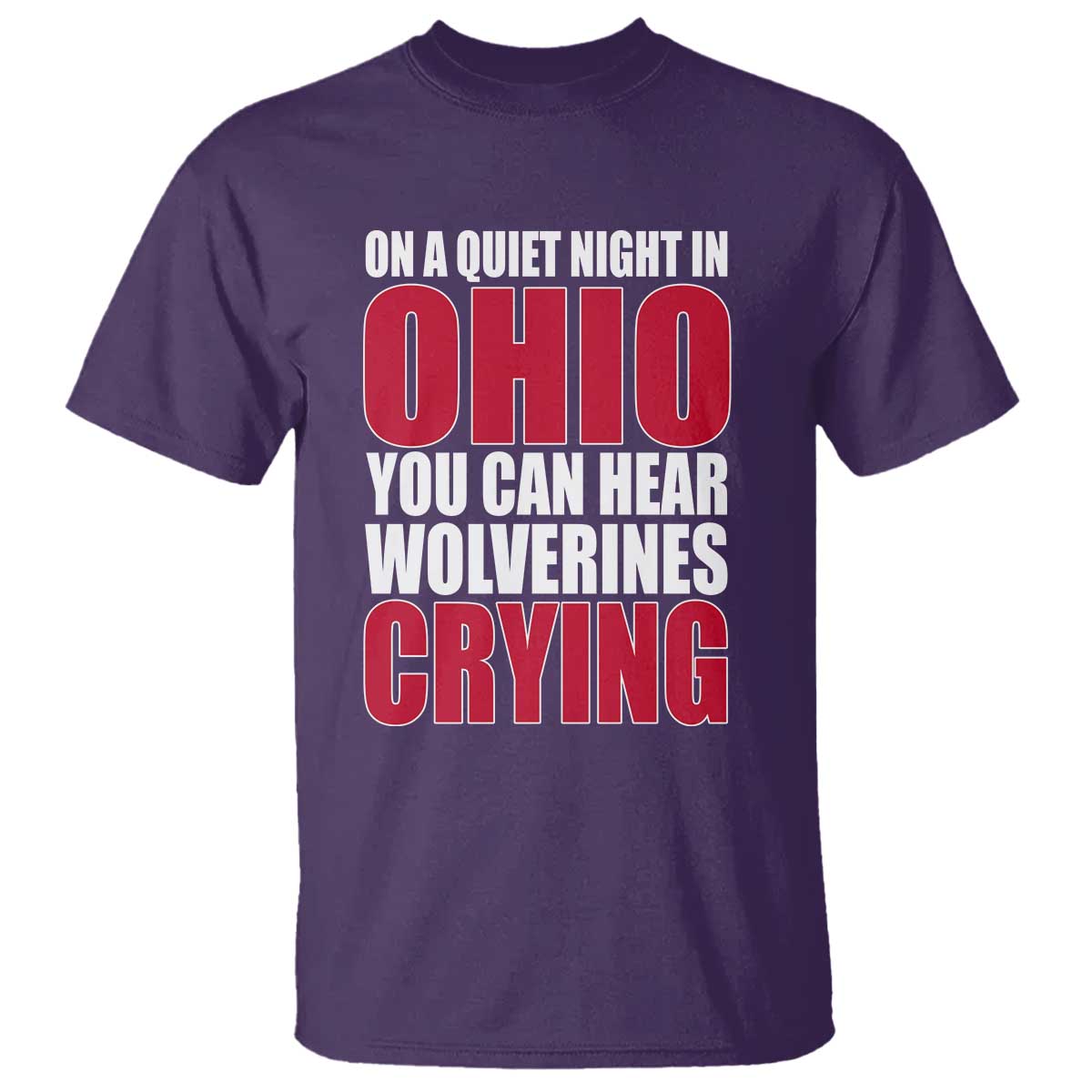 On A Quiet Night In Ohio You Can Hear Wolverines Crying T Shirt TS10 Purple Print Your Wear
