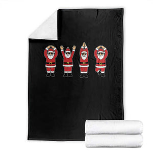 Santa O-H-I-O State Throw Blanket Funny Santa Christmas Ohio Midwestern Party Team TS10 Black Print Your Wear