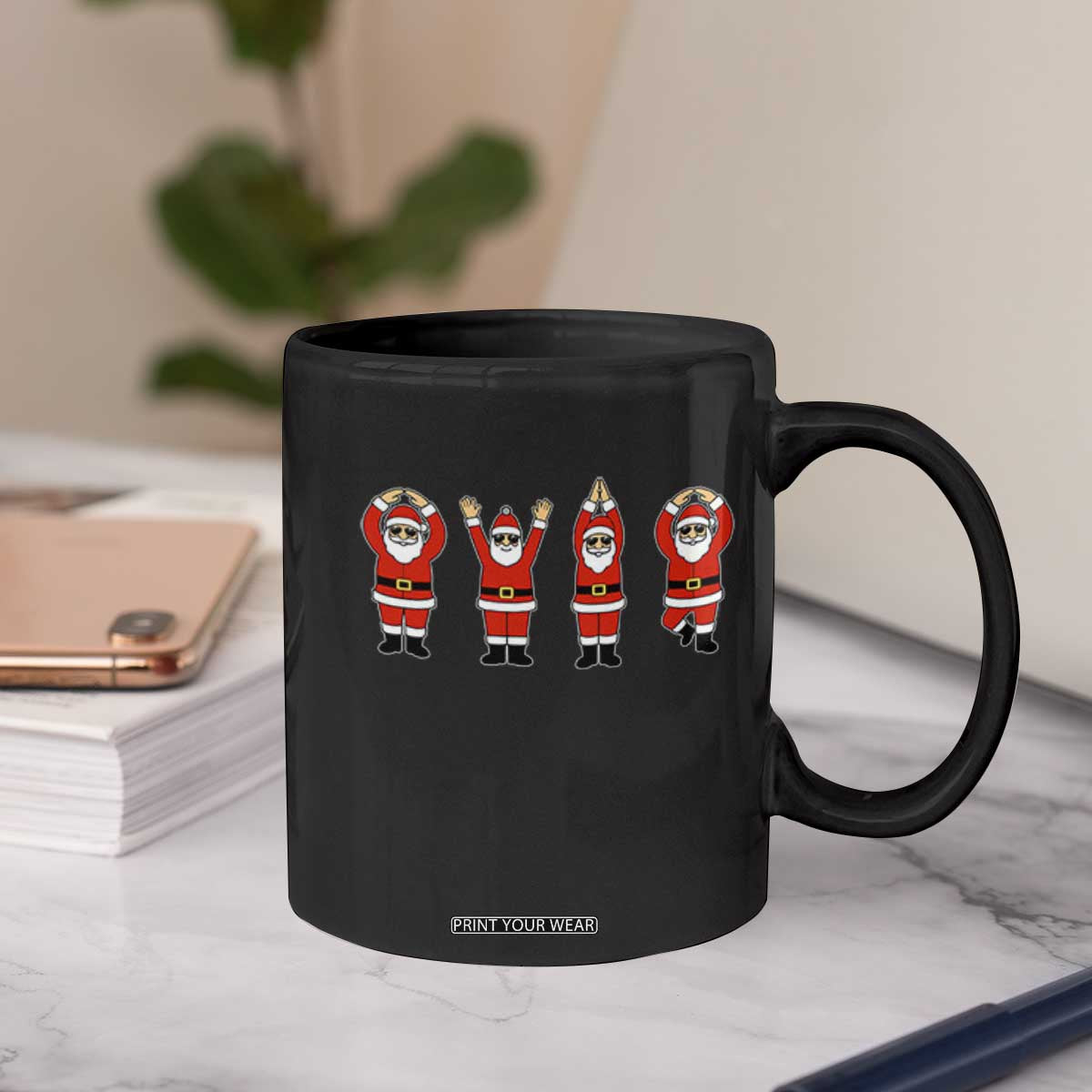Santa O-H-I-O State Coffee Mug Funny Santa Christmas Ohio Midwestern Party Team TS10 Print Your Wear